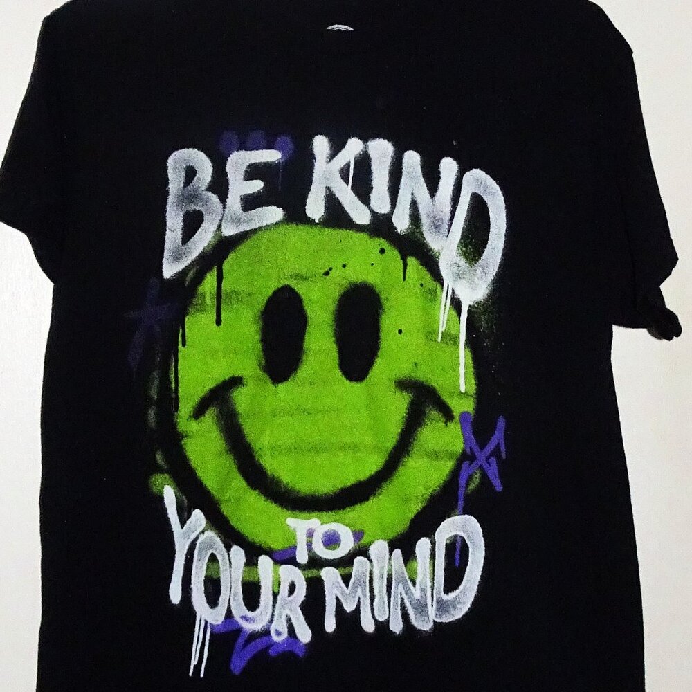 DOM Be Kind to Your Mind Graffiti T Shirt Men Short Sleeves